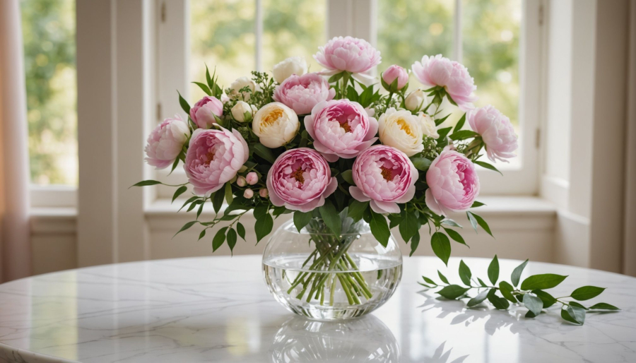 Blumenarrangements mit einer kristallvase elegant gestalten